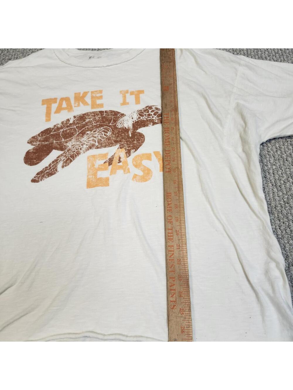 Aerie Take It Easy Turtle Graphic T-Shirt White Size XL - Picture 3 of 8